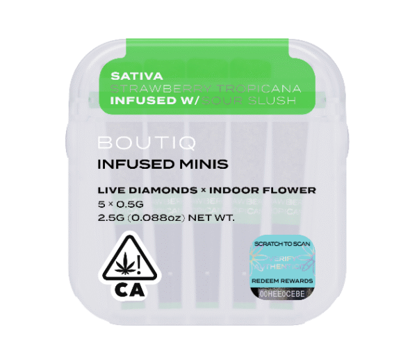 Boutiq Pre Rolls | Infused Minis | Strawberry Tropicana x Sour Slush | Live Diamonds 2.5G