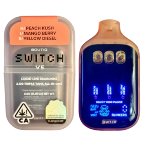 Boutiq Switch V5 – Peach Kush (Hybrid) X Mango Berry (Indica) X Yellow Diesel (Sativa)